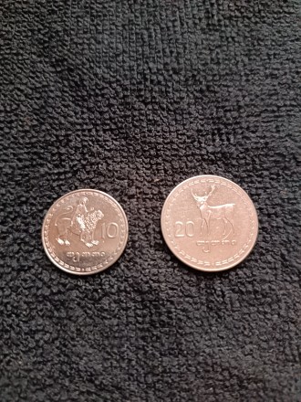 Монети Грузії номіналом 10-20тетрі 1993рік ціна 30грн, 1ліра 2006рік ціна 15 грн. . фото 3