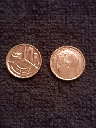 Монети Бельгії номіналом 1франк 1989-1990рр ціна 20грн, 5франків 1986р ціна 15гр. . фото 2