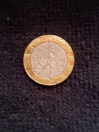 Монета Франції номіналом 10франків "Геній Свободи" 1990рік, біметал, о. . фото 2
