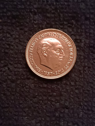 Монета Іспанії номіналом 5 песет 1957рік. оплата на картку ПБ... . фото 2
