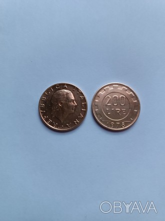 Монета Італії номіналом 200лір 1978рік, ціна 1 монети 20грн, лот 3 монети 60грн,. . фото 1