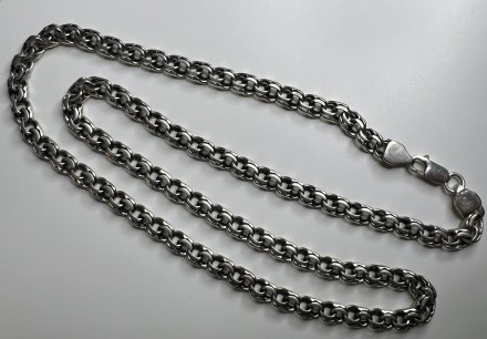 Срібний ланцюжок плетіння Бісмарк 925 проба
Довжина 62 см
Ширина 6мм
Вага:38,. . фото 4