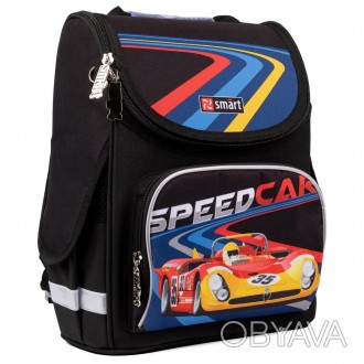Рюкзак шкільний каркасний Smart PG-11 Speed Car. . фото 1