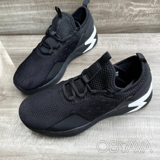 Стильные черные мужские кроссовки из текстиля лёгкие мужские кроссовки черного ц