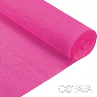Папір гофрований SANTI яскраво-рожевий 230% (рулон 50*200см). . фото 1