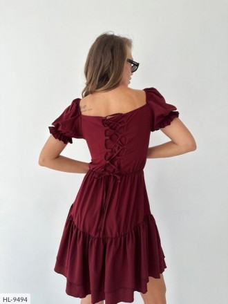 Платье HL-9496
Ткань: софт
Цвет: марсал, малина, электрик
Платье со шнуровкой по. . фото 4