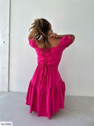 Платье HL-9496
Ткань: софт
Цвет: марсал, малина, электрик
Платье со шнуровкой по. . фото 10