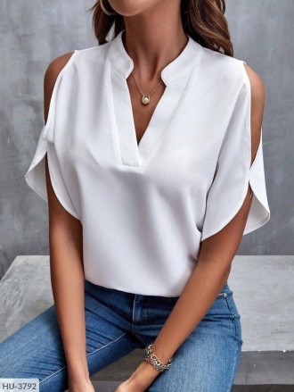 Блуза KE-1778 Дуже красива блуза з v-подібним вирізом на грудях Тканина: євро со. . фото 2