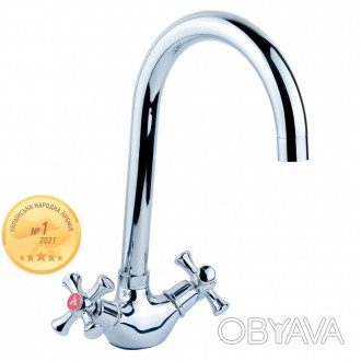 
Смеситель PL 1/2" для кухни гусак высокий ухо на гайке AQUATICA (PL-4B455C)
Мин. . фото 1