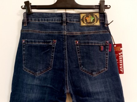 джинсы облегающие обтягивающие скинни скини женские стрейчевые синие с манжетом . . фото 4