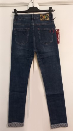 джинсы облегающие обтягивающие скинни скини женские стрейчевые синие с манжетом . . фото 10