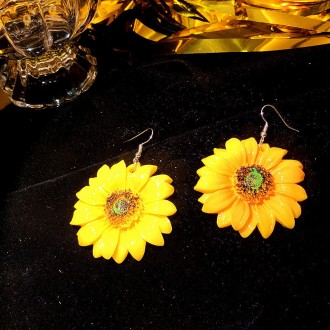 Сьогодні ми представляємо вам унікальні сережки-підвіски Квітка соняшника, які п. . фото 3