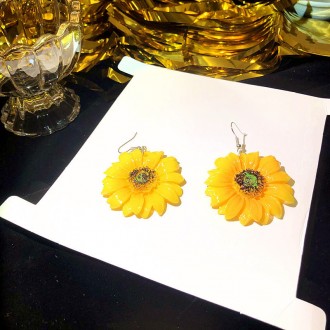 Сьогодні ми представляємо вам унікальні сережки-підвіски Квітка соняшника, які п. . фото 4
