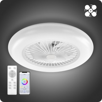 Люстра светодиодная 517 Xlight с пультом и вентилятором 80+35Вт Белый (01910). Запорожье. фото 1 Люстра светодиодная 517 Xlight с пультом и вентилятором 80+35Вт Белый (01910). Запорожье. фото 1