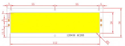 Світлодіода панель COB 120х36мм 12Вольт 16 Вт
Основні характеристики -
1. Розмір. . фото 5
