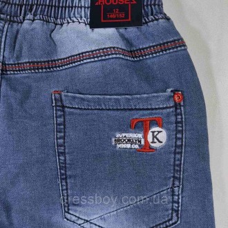 Бриджі джинсові на гумці для хлопчиків підліткового віку. Модель від виробника H. . фото 3