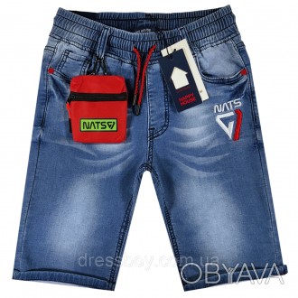 Бриджі джинсові на гумці для хлопчиків підліткового віку. Модель від виробника H. . фото 1
