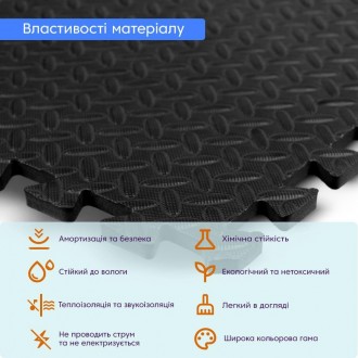 Підлога пазл - модульне покриття для підлоги чорне 600x600x10мм (МР15)
Матеріал . . фото 5