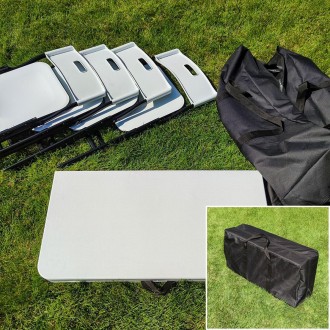Набір складних меблів (Стіл та 4 стільці), Білий (з сумкою) SW-00001540
Матеріал. . фото 11