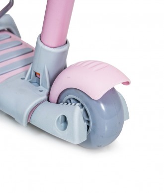 Самокат Scooter Smart 5 в 1 пастельно-розовый с бортиком оптом. . фото 3