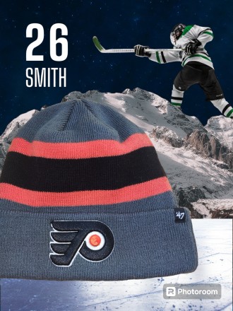 Зимняя шапочка 47 Osfa NHL Philadelphia Flyers, двойная, примерный обьем 57-60см. . фото 2