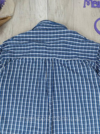 Летняя хлопковая мужская рубашка шведка Signal с коротким рукавом. Шведка синего. . фото 8