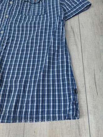 Летняя хлопковая мужская рубашка шведка Signal с коротким рукавом. Шведка синего. . фото 6