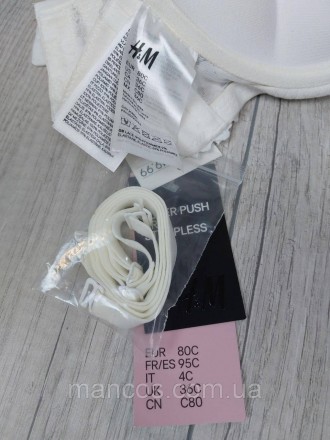 Бюстгальтер H&M с открытой линией декольте на основе формованных чашек, с узкой . . фото 9