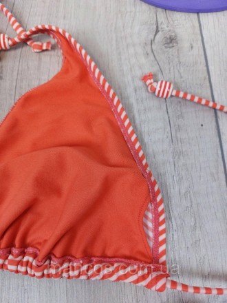 Женский раздельный купальник H&M оранжевый в полоску на подкладке.
Лиф на завязк. . фото 5