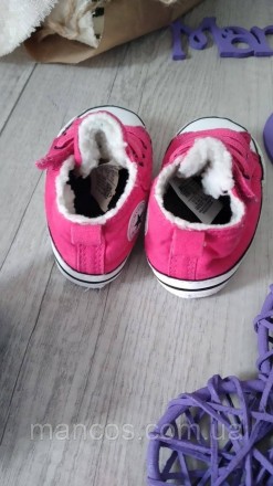 Розовые пинетки-кроссовки кеды для новорожденной девочки. Текстильные, теплые, в. . фото 7