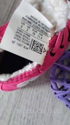 Розовые пинетки-кроссовки кеды для новорожденной девочки. Текстильные, теплые, в. . фото 8