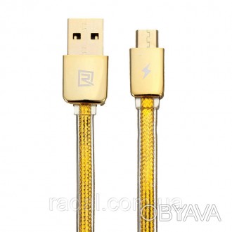 Кабель Remax RC-016m USB МicroUSB Golden. Високоякісний кабель для підключення д. . фото 1
