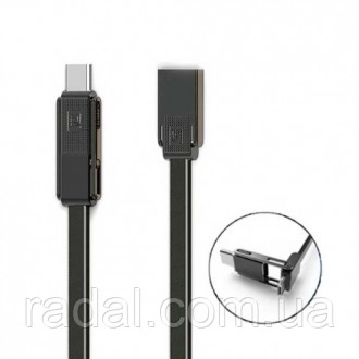 Combo 3-in-1 кабель Remax RC-070th Gplex Lightning/microUSB/Type-C, 1м темно-сір. . фото 2