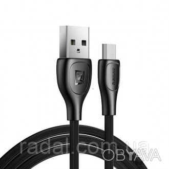 USB кабель Remax Lesu Pro RC-160m micro USB черный Пopт A пpимeняeтcя для пoдклю. . фото 1