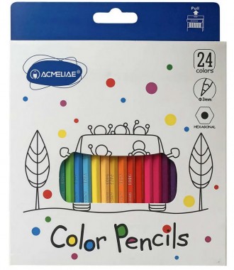 Набор карандашей "Acmeliae" 24 цвета 3мм, шестигранный корпус Каждый ребенок обо. . фото 2