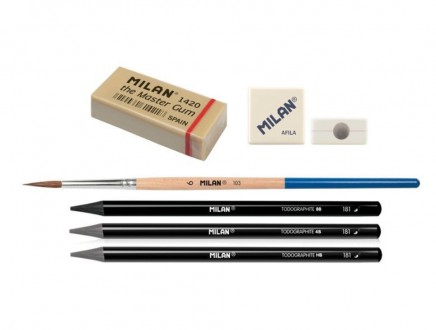 В наборе:
	3 черно-графитовых акварельных карандаша без деревянного корпуса
	1 к. . фото 4