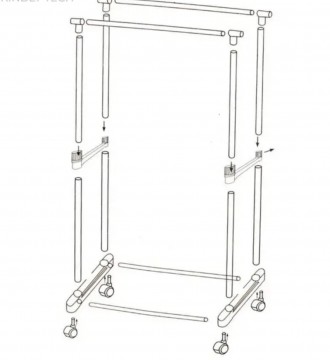 Телескопічна стійка для одягу Double Pole DC-0025, 155/75/35 см — повністю збірн. . фото 3