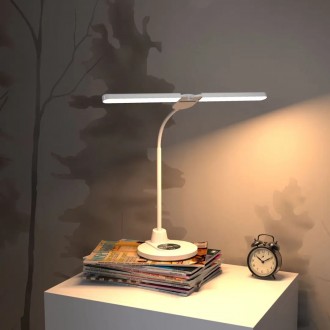 Настільна лампа для навчання та сну з бездротовим заряджанням телефона TB-29S Білий. Дніпро. фото 1