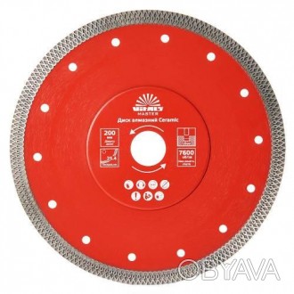 Алмазный диск Vitals Master Ceramic 200 мм предназначен для чистого реза керамог. . фото 1