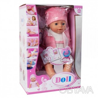 Уценка. Пупс "Doll" в мягкой розовой жилеточке (Повреждена упаковка, не товарный. . фото 1