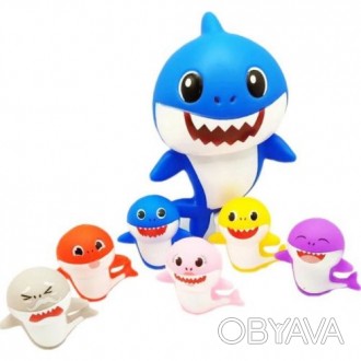 Яркий набор игрушек для ванны в виде популярного персонажа Baby Shark. В комплек. . фото 1