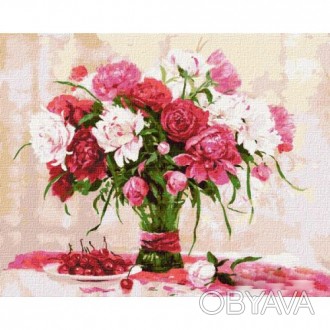 Картина по номерам "Белые и розовые пионы". Для того чтобы нарисовать картину, н. . фото 1