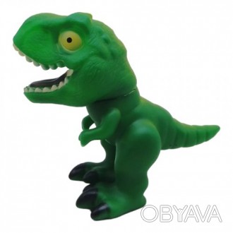 Забавная игрушка в виде динозавра. Выполнен из прочной резины, игрушка стойкая и. . фото 1