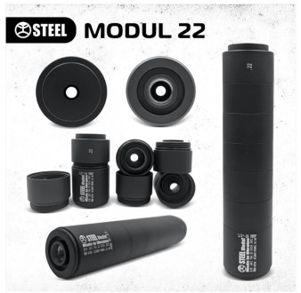 Глушитель Steel MODUL .22 LR / .22 WMR резьба 1/2x28
Саундмодератор Modul .22 – . . фото 3