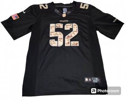 Футболка, jersey Nike NFL Las Vegas Rаiders, Khalil Mack, размер-XL, длина-80см,. . фото 2