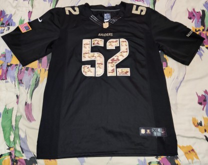 Футболка, jersey Nike NFL Las Vegas Rаiders, Khalil Mack, размер-XL, длина-80см,. . фото 3