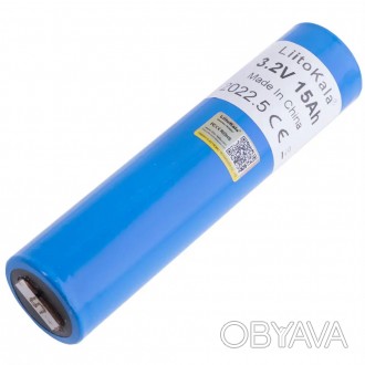 Литий-железо-фосфатный аккумулятор 18500 LiFePO4 LiitoKala-33140, 15Ah, 3.2V, Bl. . фото 1