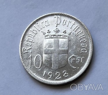 Монета Португалии 10 эскудо 1928 г