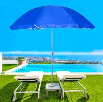 Складаний пляжний зонт з телескопічною ніжкою Umbrella Travel Pro, купол 2 метри. . фото 2