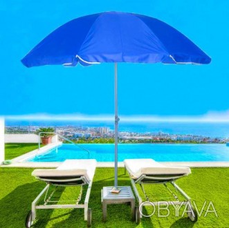 Складаний пляжний зонт з телескопічною ніжкою Umbrella Travel Pro, купол 2 метри. . фото 1